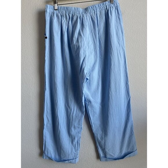 Unbranded Women’s Light Blue‎ Elastic Waist Floral Graphic Pants Size XXL NEW - Picture 7 of 10